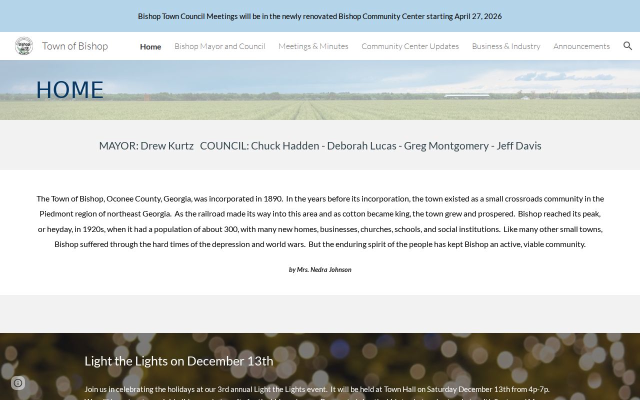 Official Town of Bishop website for local record routing