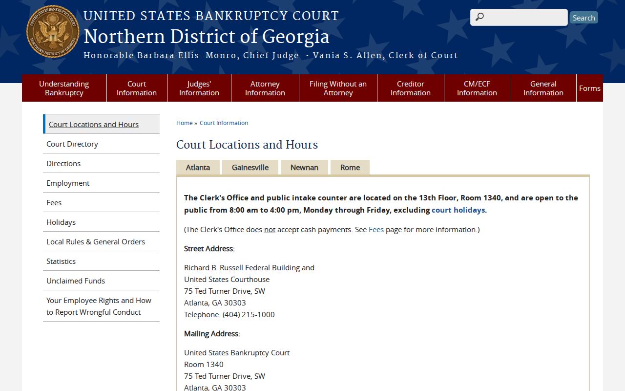 Federal courthouse information near Bogart Georgia
