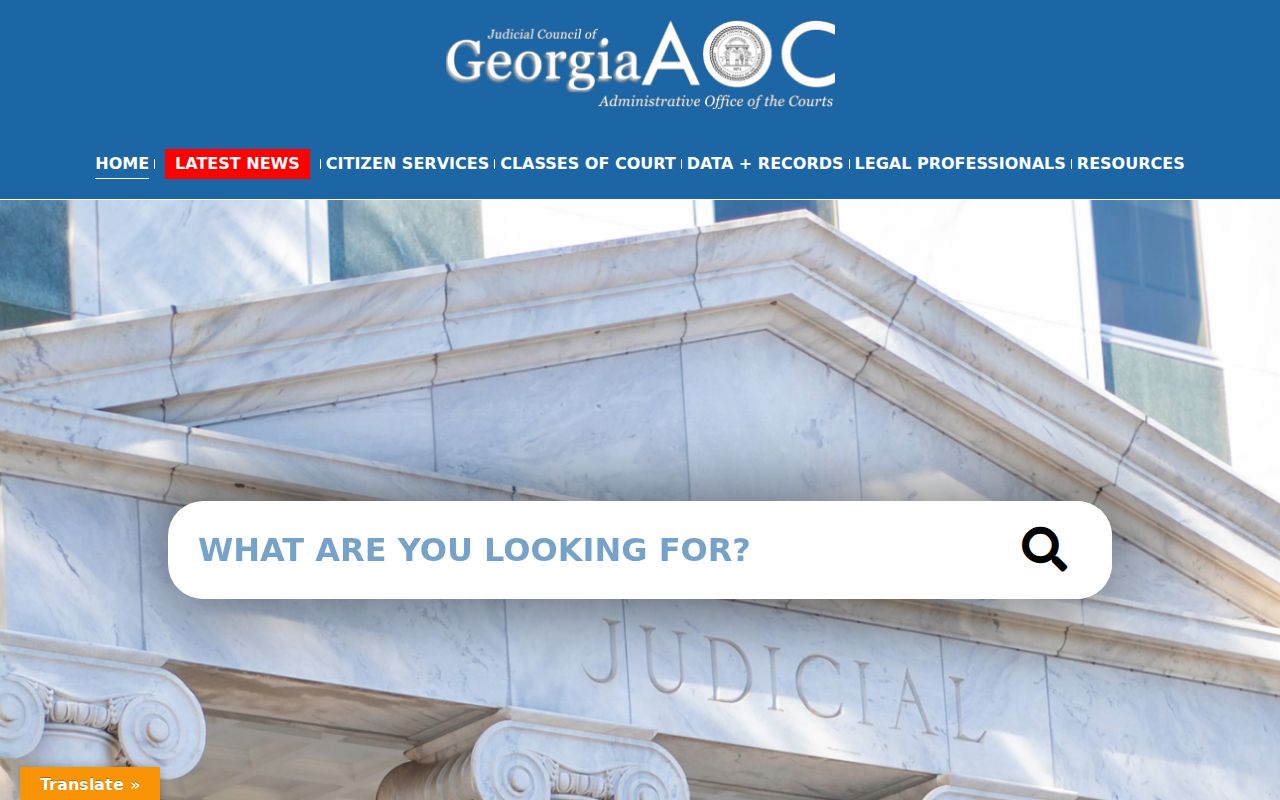 Georgia Courts official homepage for state court information