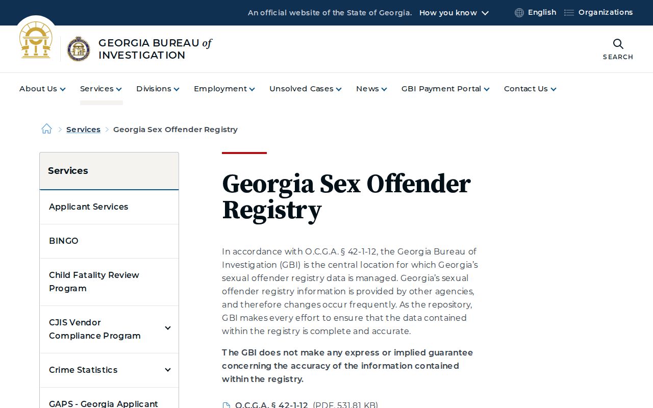 Oconee County sex offender check GBI registry guidance